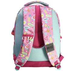 Luna: Must Team Good Vibes Smiley gemusteter, abgerundeter Schulranzen mit 3 Fächern, Rucksack 32x18x43 cm Bild 2