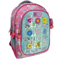 Luna: Must Team Good Vibes Smiley gemusteter, abgerundeter Schulranzen mit 3 Fächern, Rucksack 32x18x43 cm