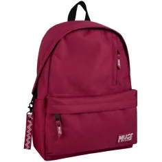 Luna: Must Team Monochrome bordeauxfarbener Schulrucksack, Rucksack 32x17x42cm