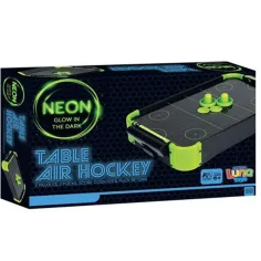 Luna: Neon leuchtendes Tischluft-Hockey-Set in grün-schwarz Bild 1