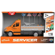 Luna: Straßenwartungs-Lkw mit Licht, Sound und Verkehrsschildern 1/16