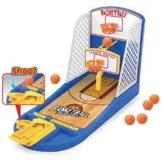 Luna: Tisch-Basketball-Geschicklichkeitsspiel-Set mit doppeltem Korbbrett 38x23cm Bild 2