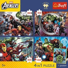 Marvel Avengers - 4 x 88 Teile Premium Plus Kids Puzzle - Trefl Bild 2