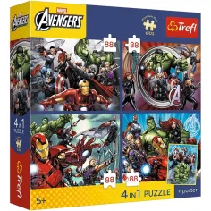Marvel Avengers - 4 x 88 Teile Premium Plus Kids Puzzle - Trefl Bild 1