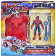 Marvel Spider-Man ActionVerse: Spider-Man-Figur mit Auto und dehnbaren Netzgeschossen – Hasbro