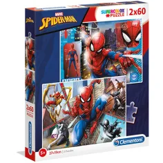 Marvel Spiderman Supercolor 2 in 1 Puzzle 2x60 Stück - Clementoni