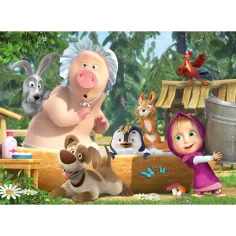 Mascha und der Bär Badezeit 24-teiliges Maxi-Bodenpuzzle 70x50cm - Lisciani Bild 2