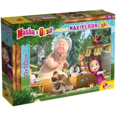 Masha und der Bär Badezeit 24-teiliges Maxi-Bodenpuzzle 70x50cm - Lisciani