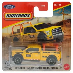 Matchbox: 2015 Ford F-150 Contractor Truck gelbes Spielzeugauto 1/64 - Mattel