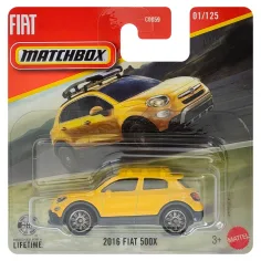 Matchbox: 2016 Fiat 500X gelbes Spielzeugauto 1/64 - Mattel