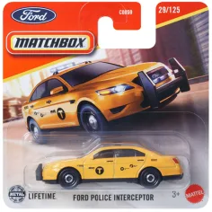 Matchbox: Ford Police Interceptor gelbes Spielzeugauto 1/64 - Mattel