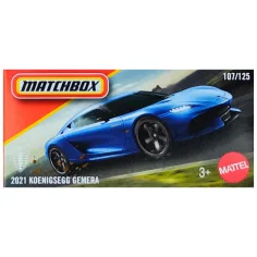 Matchbox: Pappschachtel 2021 Koenigsegg Gemera blauer Spielzeugauto 1/64 - Mattel