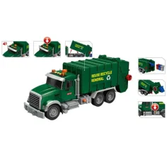 Mega Truck: Selektiver Müllwagen mit Licht und Ton 40x14x21cm Bild 3