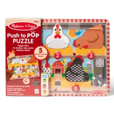 Melissa&Doug Push to Pop Puzzle – Glückliche Hühner Holz Entwicklungs Puzzle - Spin Master