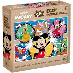 Micky Maus und seine Freunde 2-in-1 24-teiliges Eco-Mini-Puzzle und Ausmalbild 35x25cm – Lisciani