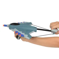 Missile Hand: Flugzeugförmige Schaumstoffschusswaffe mit Geschossen und Zielen 23cm Bild 4
