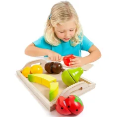 Molto: Obstset aus Holz mit Tablett, 9-teilig Bild 2