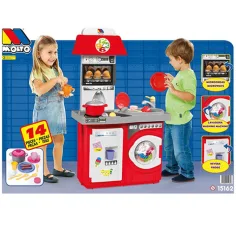 Molto: Rote Spielküche 14-teiliges Set 27x57x97cm