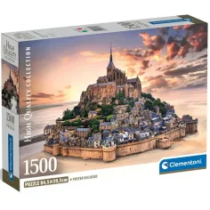 Mont Saint-Michel bei Sonnenuntergang 1500 Teile HQC Kompaktpuzzle - Clementoni