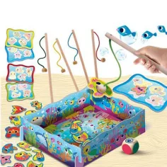 Montessori-Baby-Holz-Magnetangelspiel Bild 2