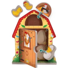 Montessori Holz-Lernspiel „Ländliche Hühnerfamilie“ – Lisciani Bild 2
