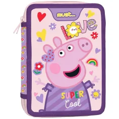 Must: Peppa Wutz zweistöckiger gefüllter Federmäppchen 15x21x5cm