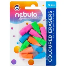Nebulo: Bunte Radiergummis mit Bleistiftspitzen 12er Set