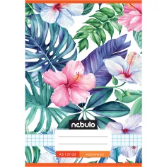 Nebulo: Gesticktes tropisches Blumenmuster kariertes Heft 27-32 A/5