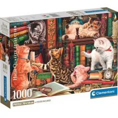 Neugierige Kätzchen HQC 1000 Teile Puzzle mit Poster - Clementoni