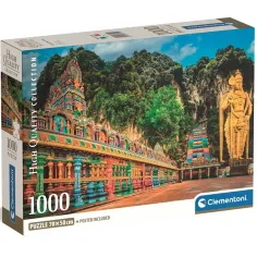Painted Batu Caves HQC 1000 Teile Puzzle mit Poster - Clementoni