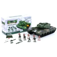 Tank-Spielset mit Soldaten und Zubehör in grüner Farbe