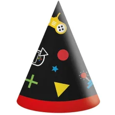 Party-Papierhüte im Gamer-Design, 6er-Set