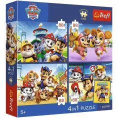 Paw Patrol - 4 x 88 Teile Premium Plus Kinderpuzzle - Trefl Bild 1