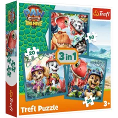 Paw Patrol Dinosaurierinsel - 3 in 1 20, 36, 50 Teile Puzzle - Trefl