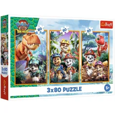 Paw Patrol Dinosaurierinsel - 3 x 80 Teile Puzzle - Trefl