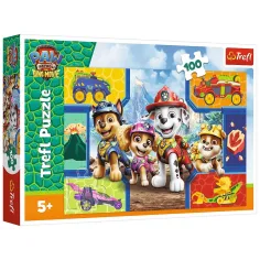 Paw Patrol Hunde und Dinosaurier 100-teiliges Puzzle - Trefl Bild 1