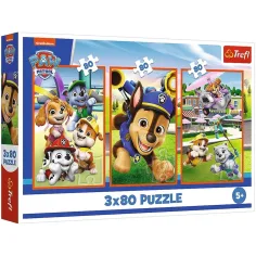 Paw Patrol lächelnde Hunde 3x80 Stück Puzzle - Trefl