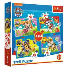 Paw Patrol: Laufende Hündchen 4-in-1 Puzzle Set - Trefl