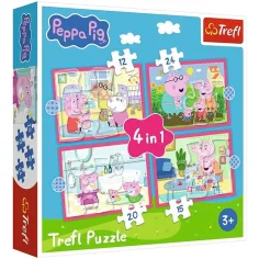 Peppa Wutz - 4 in 1 12,15,20,24 Teile Puzzle - Trefl Bild 1