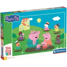 Peppa Wutz Fröhliches Pfützenhüpfen 104 Teile Maxi Puzzle – Clementoni