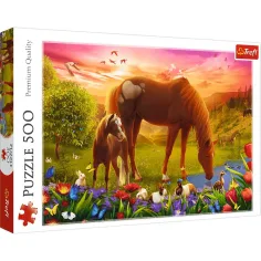 Pferde auf der Wiese 500-teiliges Puzzle - Trefl