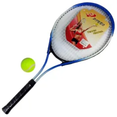 PinBo 63 cm Metall-Tennisschläger mit Tennisball in Tragetasche Bild 2