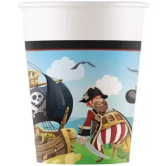 Piraten 8-teiliges Pappbecher-Set 200ml