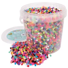 PlayBox: 5mm MIDI glitzernde bügelperlen im Eimer 10000 Stück Packung