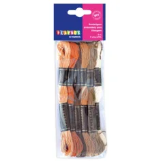 PlayBox: Braune Stickgarn 6er-Pack in verschiedenen Farbtönen 8m