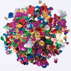 PlayBox: Bunte Pailletten in verschiedenen Farben, Größen und Formen, 250g-Packung