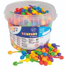 PlayBox: Buntes kleines Mosaik-Set mit 700 Stück in einem Eimer, 1 cm