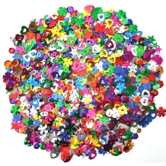 PlayBox: Buntes Paillettenpaket in verschiedenen Farben, Größen und Formen, 100g-Packung