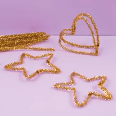 PlayBox: Goldfarbene Chenille-Fäden 100 Stück 6mm Bild 2
