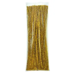 PlayBox: Goldfarbene Chenille-Fäden 100 Stück 6mm